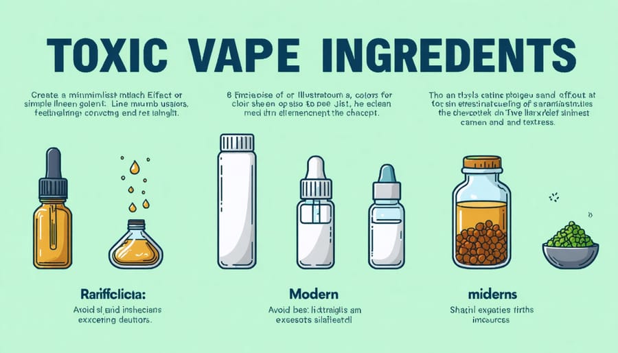 Visual diagram of common vape juice ingredients and associated pet health risks